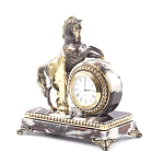Часы настольные бронзовые с декором в виде коня Horse Stone Clock варинант исполнения - 8 | Loft Concept в Орле