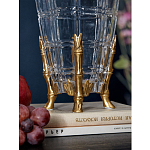 Ваза из прозрачного стекла с бронзовыми ножками и фигурками попугаев Eden Garden porcelain and bronze варинант исполнения - 4 | Loft Concept в Орле