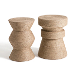 Приставной стол с отделкой из джута Juti D30 см варинант исполнения - 5 | Loft Concept в Орле