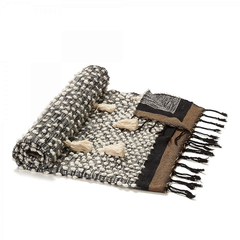 Плед Plaid Boho Tassels Бежевый Коричневый Синий Плед Plaid Boho Tassels Бежевый Коричневый Синий в Орле | Loft Concept