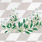 Обои ручная роспись Tiled Meadow Original colourway on Lilac Hint slub silk варинант исполнения - 2 | Loft Concept в Орле