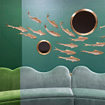 Обои с вышивкой ручной работы Deco Fish Original colourway варинант исполнения - 1 | Loft Concept в Орле