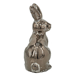 Статуэтка заяц из текстурированной терракоты и покрытый глянцевой краской под бронзу Rabbit Charm  варинант исполнения - 1 | Loft Concept в Орле