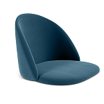 Барный стул со спинкой и металлической подставкой на 4-х деревянных ножках Синий Велюр Vendramin Chair варинант исполнения - 2 | Loft Concept в Орле