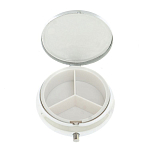 Таблетница карманная круглая с 3-мя отделениями и накладкой из натурального камня Апатит Голубой Silver Stone Pillboxes варинант исполнения - 3 | Loft Concept в Орле