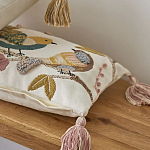 Чехол на подушку с кисточками и вышивкой птиц Ethnic mix Birds Rect варинант исполнения - 5 | Loft Concept в Орле