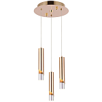 Подвесной светильник Metal Acrylic Tube Trio Gold Hanging Lamp варинант исполнения - 2 | Loft Concept в Орле