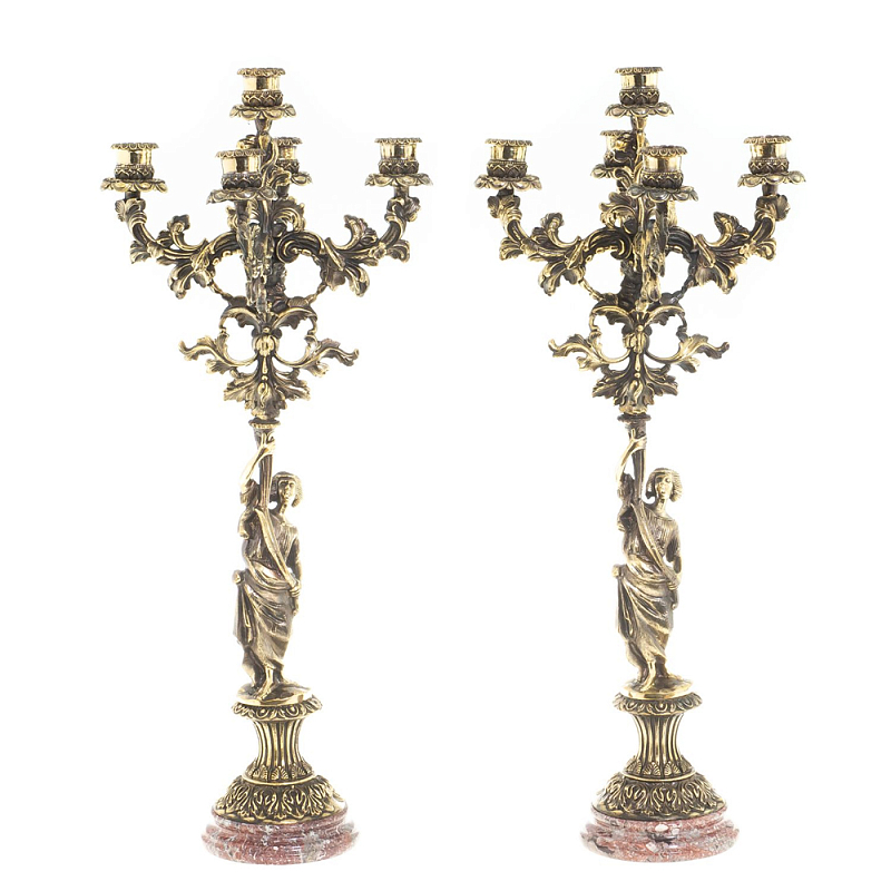 Подсвечники из бронзы на 10 свечей на подставке из камня креноид Stone Candlestick Бронза Подсвечники из бронзы на 10 свечей на подставке из камня креноид Stone Candlestick Бронза в Орле | Loft Concept