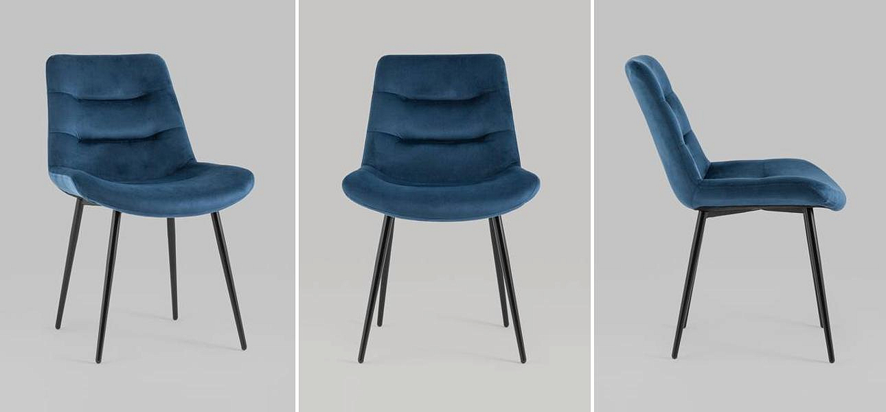 Стул Austin Chair Синий Велюр Стул Austin Chair Синий Велюр - Loft-Concept в Орле