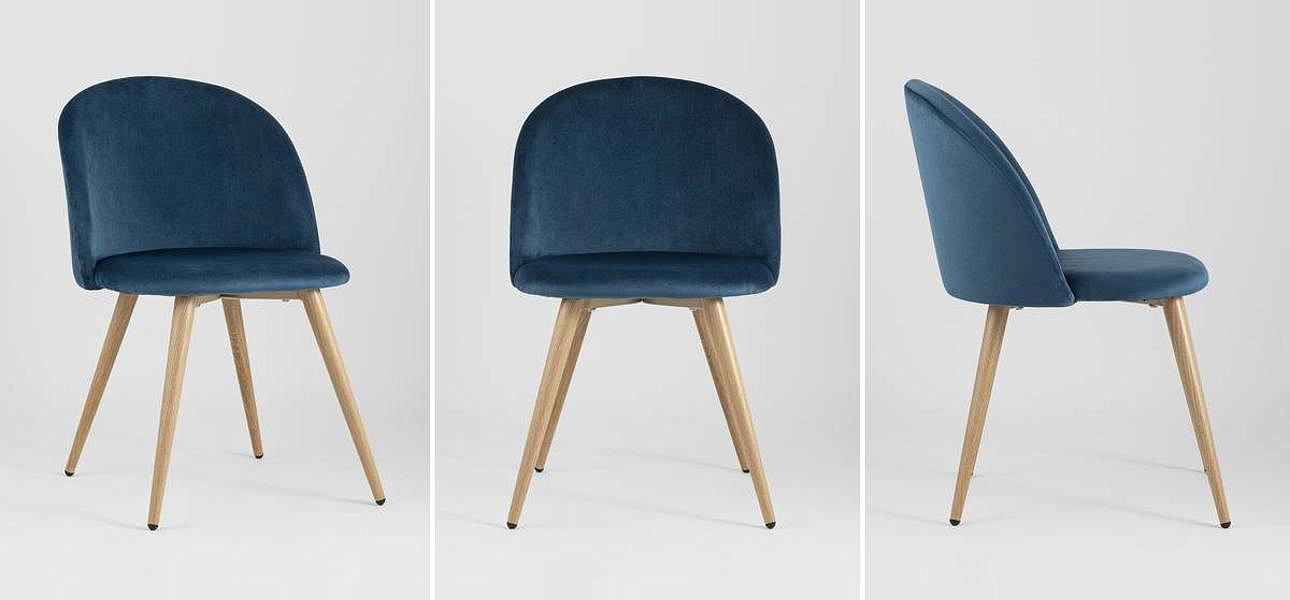 Стул Miruna Chair II Синий Велюр Стул Miruna Chair II Синий Велюр - Loft-Concept в Орле