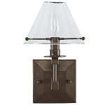 Бра с прозрачным стеклянным абажуром в форме конуса Bartolomeo Bronze варинант исполнения - 3 | Loft Concept в Орле