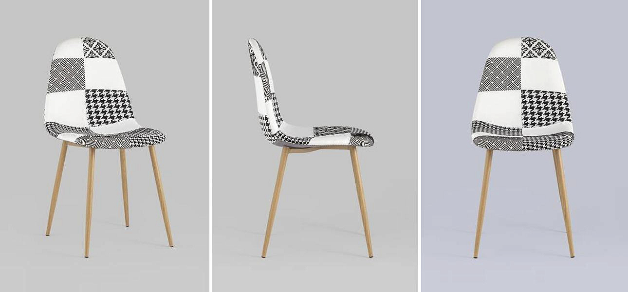 Стул Archie Chair Черно-Белый Печворк Стул Archie Chair Черно-Белый Печворк - Loft-Concept в Орле