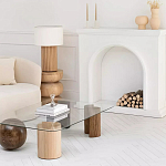 Дизайнерский журнальный стол с прозрачной столешницей и ножками в форме геометрических фигур Pytusin варинант исполнения - 3 | Loft Concept в Орле