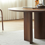 Стол обеденный круглый с двойной столешницей Walnut Wood Table варинант исполнения - 7 | Loft Concept в Орле
