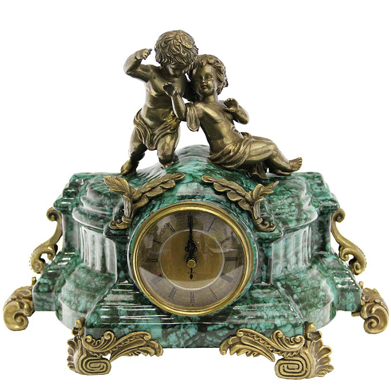 Часы Porcelain Malachite Малахит (зеленый) Бронза Часы Porcelain Malachite Малахит (зеленый) Бронза в Орле | Loft Concept