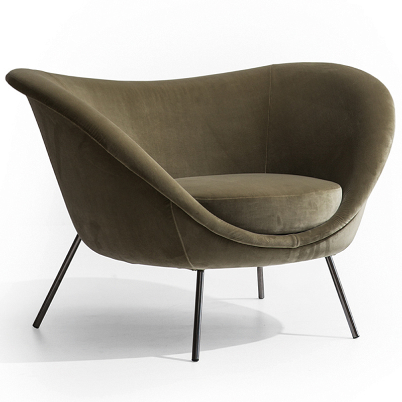 Дизайнерское кресло Gio Ponti D.154.2 Armchair Темно-оливковый  Черный в Орле | Loft Concept 