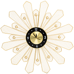 Часы настенные из металла в виде солнца с чёрным циферблатом Mirror Tower Clock варинант исполнения - 1 | Loft Concept в Орле