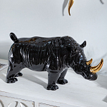 Статуэтка черный носорог с золотыми рогами Golden Horned Black Rhino варинант исполнения - 5 | Loft Concept в Орле