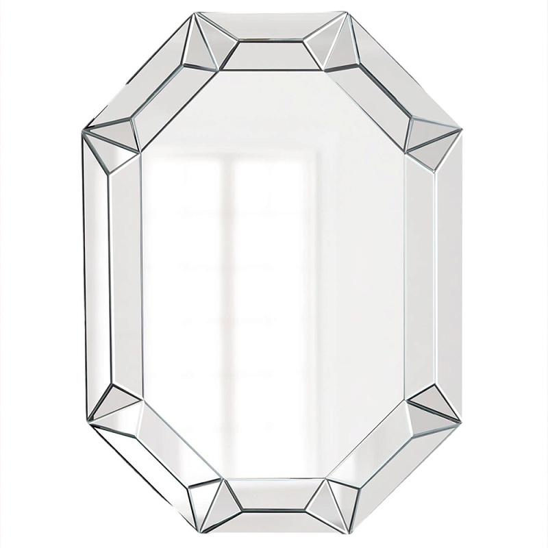 Зеркало настенное восьмиугольное Mirror Facets Серебряный Черный Зеркало настенное восьмиугольное Mirror Facets Серебряный Черный в Орле | Loft Concept