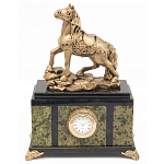 Часы настольные из натурального камня с декором в виде коня Horse Stone Clock варинант исполнения - 1 | Loft Concept в Орле