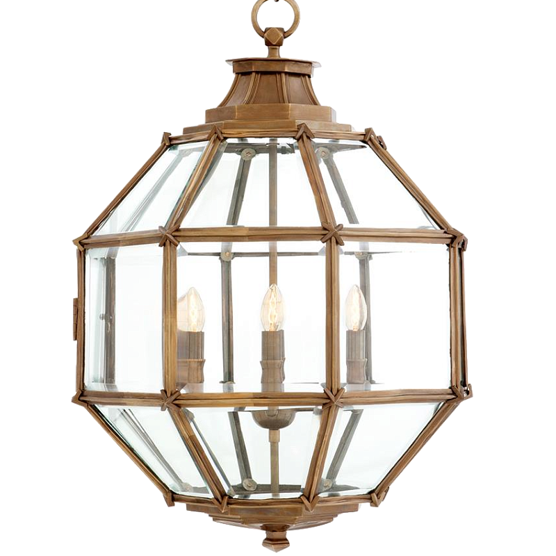 Люстра Lantern Owen Brass M Латунь Прозрачный (Transparent) в Орле | Loft Concept 