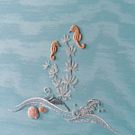 Обои с вышивкой ручной работы Amami Waves Moonbeam colourway on silk moire варинант исполнения - 5 | Loft Concept в Орле