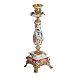 Подсвечник с цветочной росписью из фарфора с бронзовыми элементами Eden Garden варинант исполнения - 2 | Loft Concept в Орле