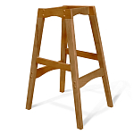 Барный стул со спинкой на 4-х деревянных ножках Сиреневый Велюр Ava Charm варинант исполнения - 4 | Loft Concept в Орле