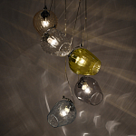 Люстра каскадная с 5-ю разноцветными стеклянными плафонами Kaleido варинант исполнения - 4 | Loft Concept в Орле