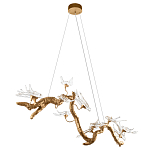 Люстра подвесная линейная с прозрачными стеклянными птичками на ветвях Serip Voa варинант исполнения - 4 | Loft Concept в Орле