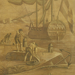 Обои ручная роспись Views of Italy Sepia варинант исполнения - 2 | Loft Concept в Орле