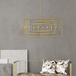 Люстра золотая из пересекающихся прямоугольных элементов Thin Intersecting Rectangles варинант исполнения - 3 | Loft Concept в Орле