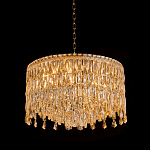 Люстра круглая с хрустальными подвесками на золотистом каркасе Roul Crystal Light варинант исполнения - 3 | Loft Concept в Орле
