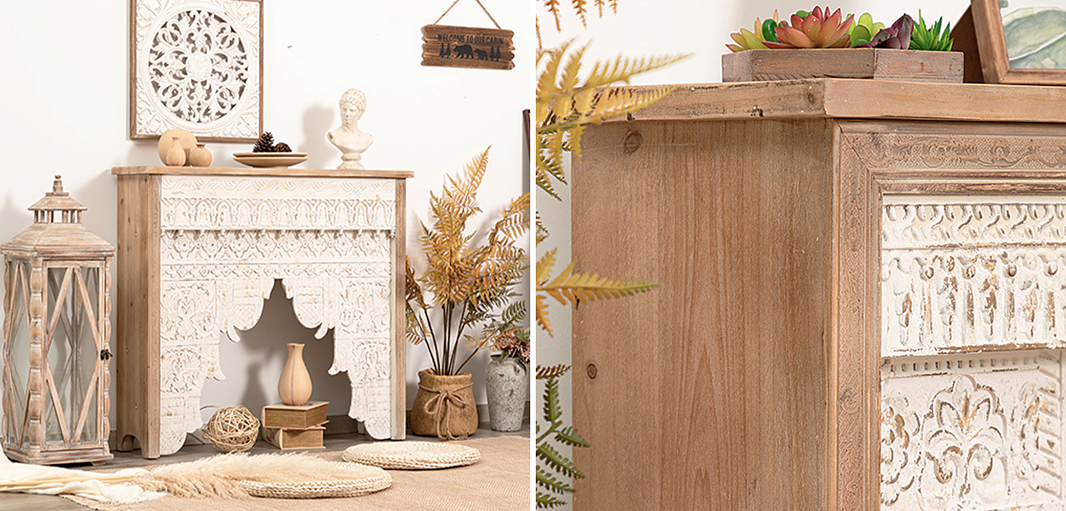 Консоль Indian Antique White Furniture Indra Console Консоль Indian Antique White Furniture Indra Console - Loft-Concept в Орле