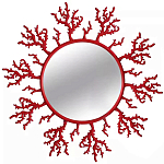 Круглое настенное зеркало Coral Mirror Red варинант исполнения - 1 | Loft Concept в Орле