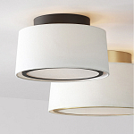 Потолочный светильник с круглым хлопковым абажуром Frosted Diffuser варинант исполнения - 2 | Loft Concept в Орле