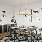 Люстра прямоугольная цвета латунь с прозрачными рифлеными цилиндрическими плафонами Kichler варинант исполнения - 8 | Loft Concept в Орле