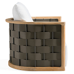 Дизайнерское уличное кресло из массива дерева с плетеной спинкой PALINFRASCA Armchair варинант исполнения - 7 | Loft Concept в Орле