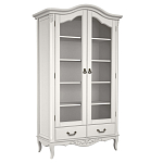 Шкаф книжный белый из массива бука с 5-ю полками и 2-мя ящиками в стиле прованс White Provence варинант исполнения - 1 | Loft Concept в Орле