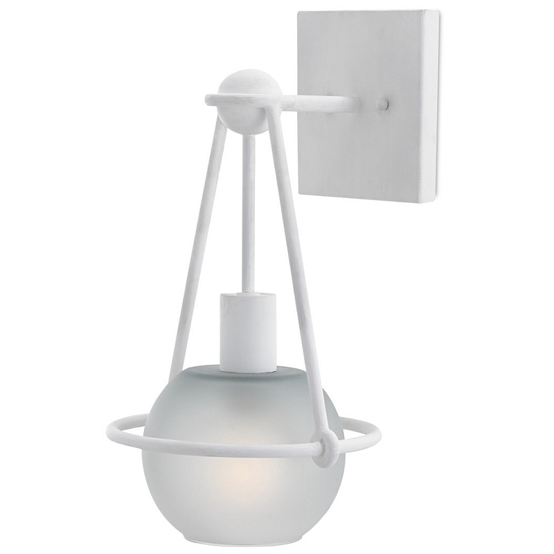 Бра белое с матовым стеклянным плафоном в форме шара White Lighthouse Белый Бра белое с матовым стеклянным плафоном в форме шара White Lighthouse Белый в Орле | Loft Concept
