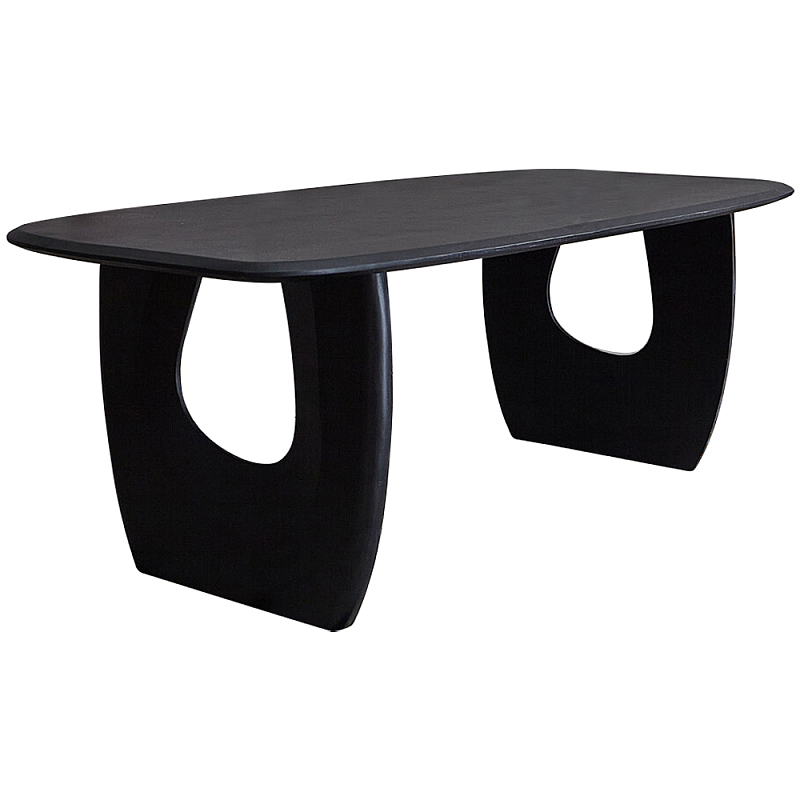 Обеденный стол из массива акации Veras Black Dining Table Черный Обеденный стол из массива акации Veras Black Dining Table Черный в Орле | Loft Concept
