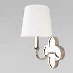 Бра с белым текстильным абажуром и декоративным основанием в виде четырехлистника с зеркальной вставкой Vitorino варинант исполнения - 20 | Loft Concept в Орле