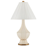 Настольная лампа с фактурным конусовидным абажуром и кожаным каркасом Malifis варинант исполнения - 4 | Loft Concept в Орле