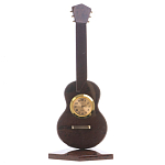 Часы настольные в виде гитары из натурального камня Обсидиан Stone Clock варинант исполнения - 3 | Loft Concept в Орле