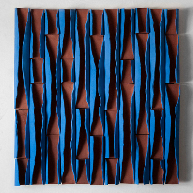 Объемное фактурное панно Metropolis Terracotta and Blue Синий Терракотовый Объемное фактурное панно Metropolis Terracotta and Blue Синий Терракотовый в Орле | Loft Concept