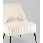 Кресло лаунж Бостон велюр рельефный молочный на черных ножках варинант исполнения - 2 | Loft Concept в Орле