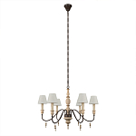 Люстра на металлическом основании с 6-ю белыми тканевыми абажурами Terrain варинант исполнения - 1 | Loft Concept в Орле