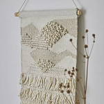 Панно из шерсти и хлопка с узором Beige Calista Serene варинант исполнения - 6 | Loft Concept в Орле