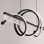 Люстра линейная черного цвета с волнообразным металлическим элементом Luke Lampco Tracer Lamp варинант исполнения - 7 | Loft Concept в Орле