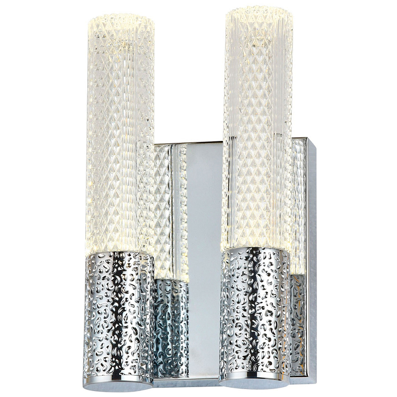 Бра с двумя плафонами Dew Drops Tube Duo Chrome Wall Lamp Прозрачный Хром Бра с двумя плафонами Dew Drops Tube Duo Chrome Wall Lamp Прозрачный Хром в Орле | Loft Concept